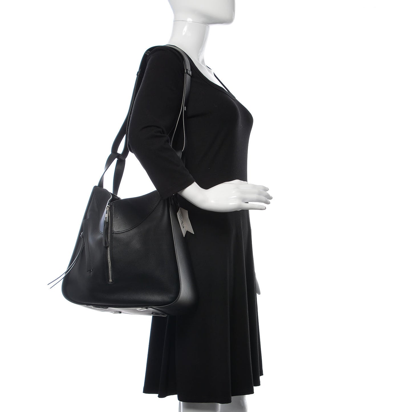 Calfskin Medium Hammock Shoulder Bag Black