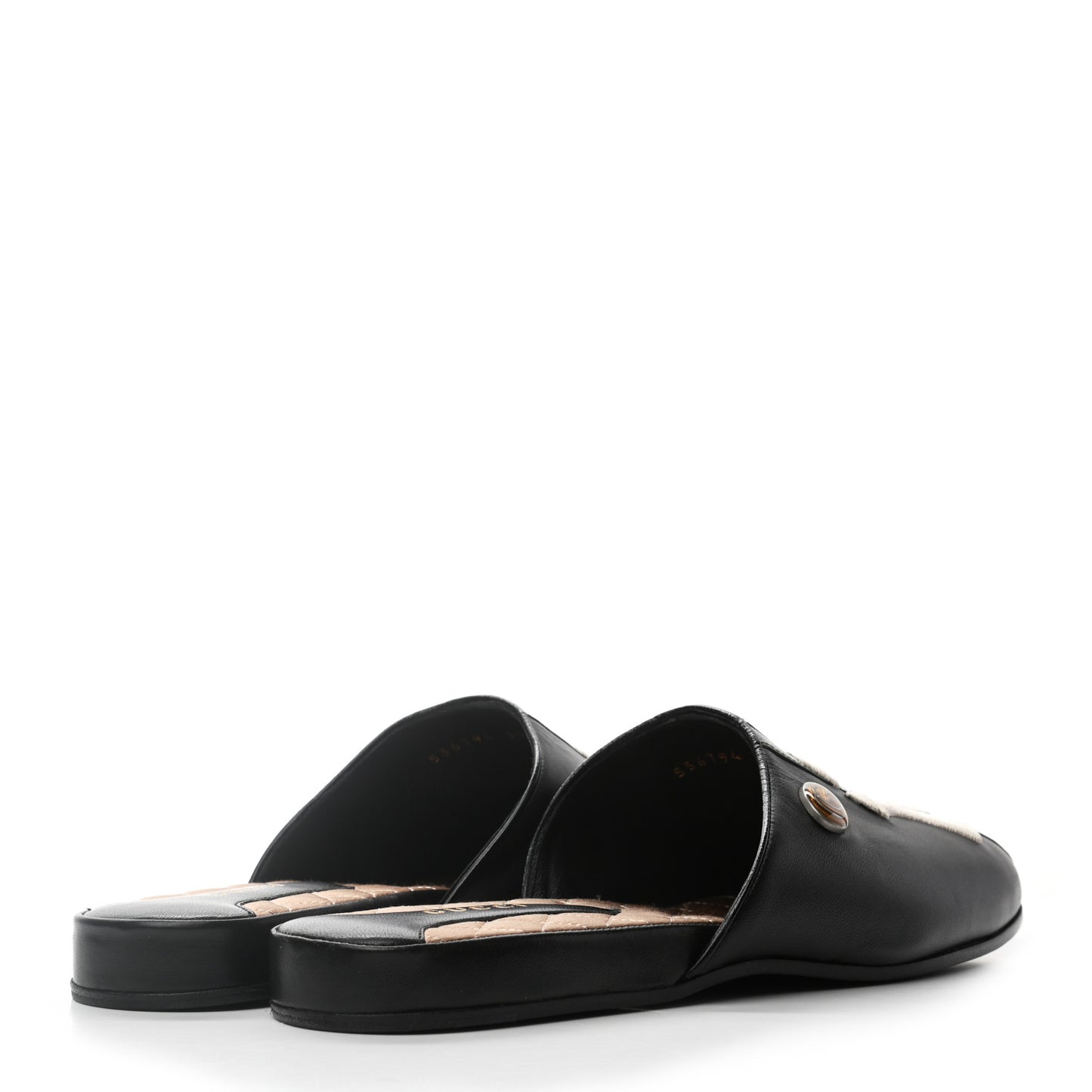 X MLB Lambskin NY Yankees Embroidered Womens GG Slippers 39 Black