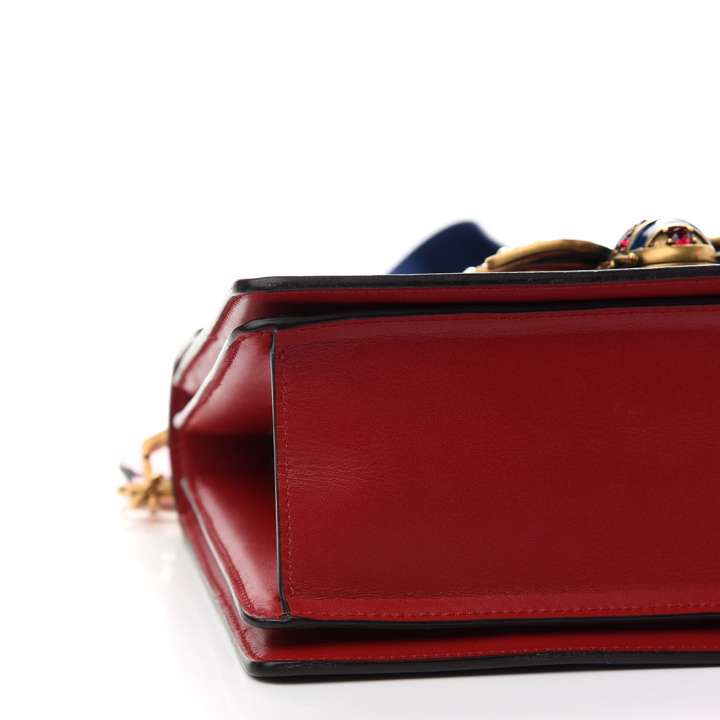 Calfskin Sylvie Web Small Queen Margaret Top Handle Bag Blue Agata Hibiscus Red Mystic White Sugar Pink