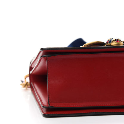 Gucci Calfskin Sylvie Web Small Queen Margaret Top Handle Bag Blue Agata Hibiscus Red Mystic White Sugar Pink 8 of 9