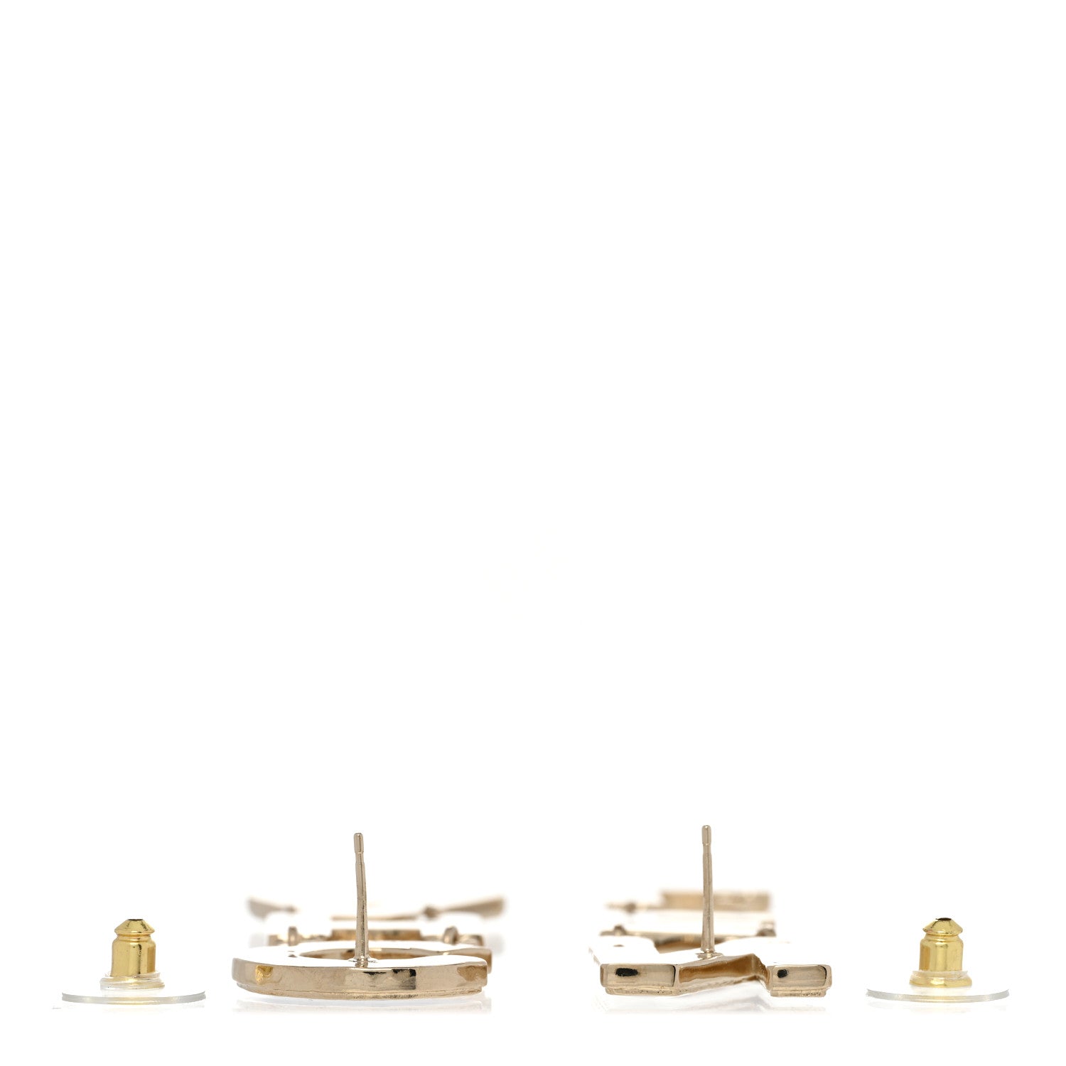 Chanel Metal Enamel Cha-Nel Logo Drop Earrings Black White 3 of 5