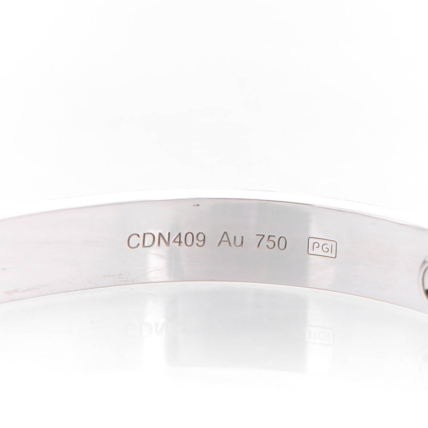 18K White Gold LOVE Bracelet 16