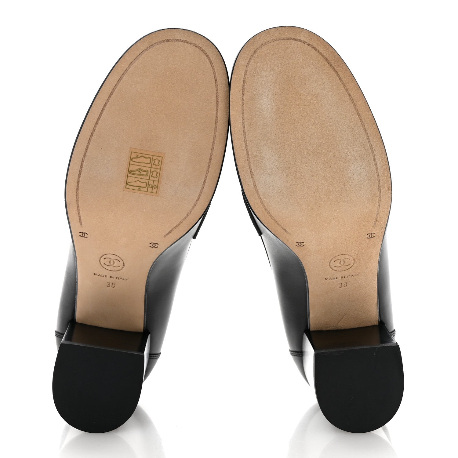 Chanel Calfskin CC Loafer Pumps 38 Black 6 of 10