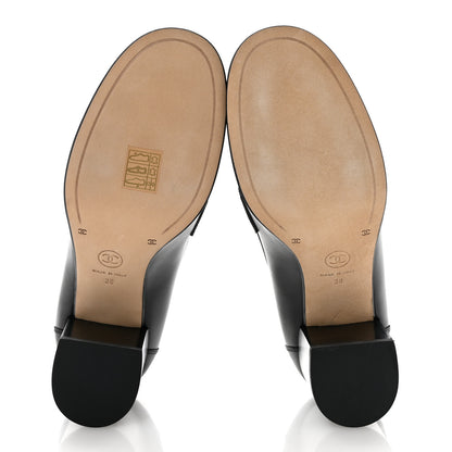 Chanel Calfskin CC Loafer Pumps 38 Black 6 of 10