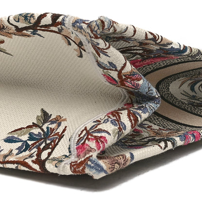 Christian Dior Canvas Embroidered Large Jardin D'Hiver Book Tote Latte Multicolor 10 of 11