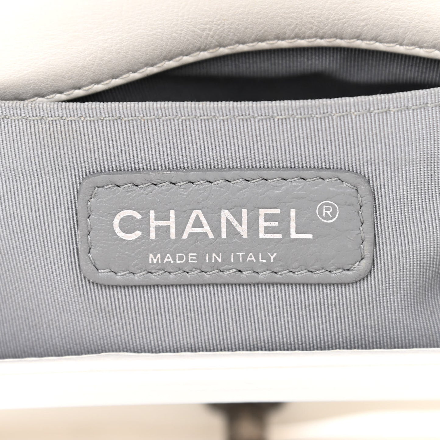 Calfskin Quilted Small Boy Flap White