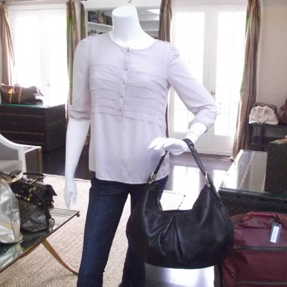 Burberry Prorsum Leather Pleated Hobo Brown 2 of 10