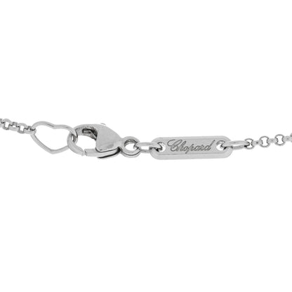 Chopard 18K White Gold Diamond Turquoise Happy Hearts Necklace 4 of 4