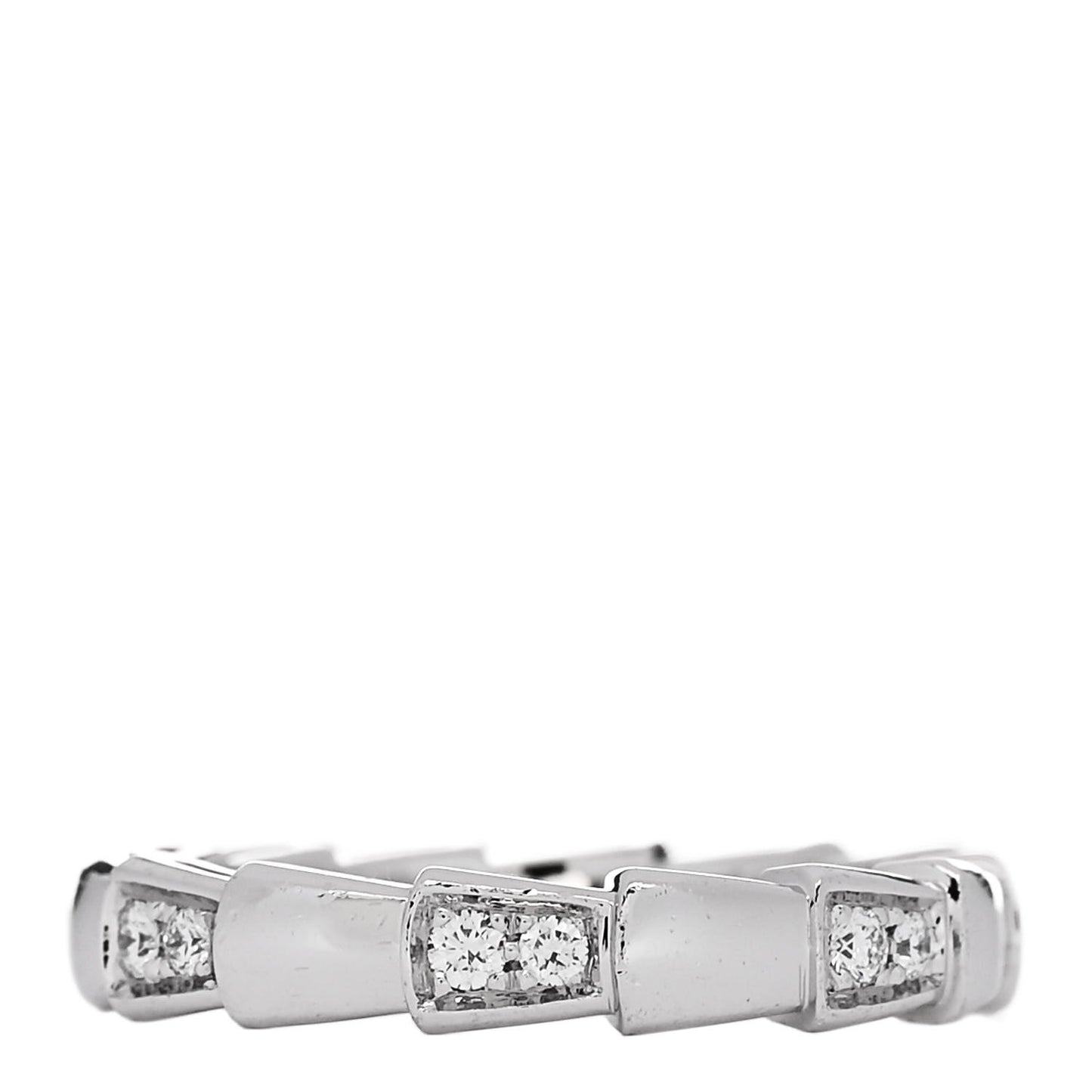 18K White Gold Diamond Serpenti Viper Band Ring 51 5.75