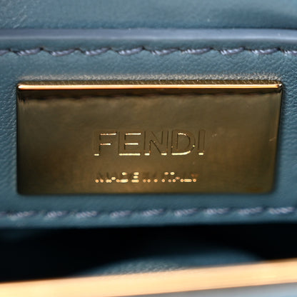 Fendi Nappa Mini Peekaboo Iconic Satchel Blue 7 of 10