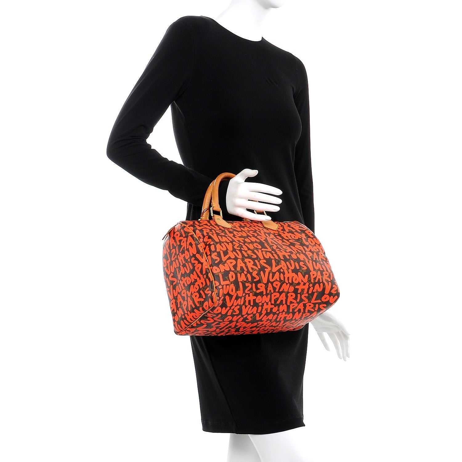 Louis Vuitton Monogram Graffiti Speedy 30 Orange 2 of 11