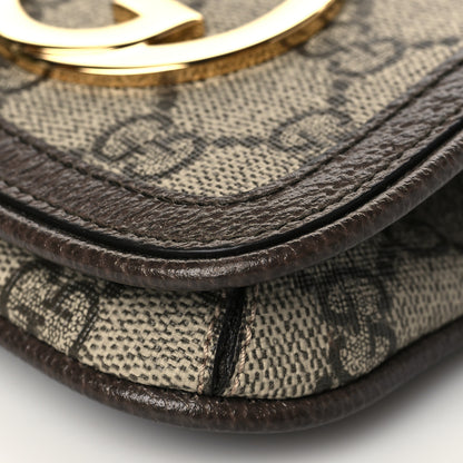 Gucci GG Supreme Monogram Textured Dollar Calfskin Blondie Card Case Wallet with Strap Beige Ebony New Acero 9 of 10