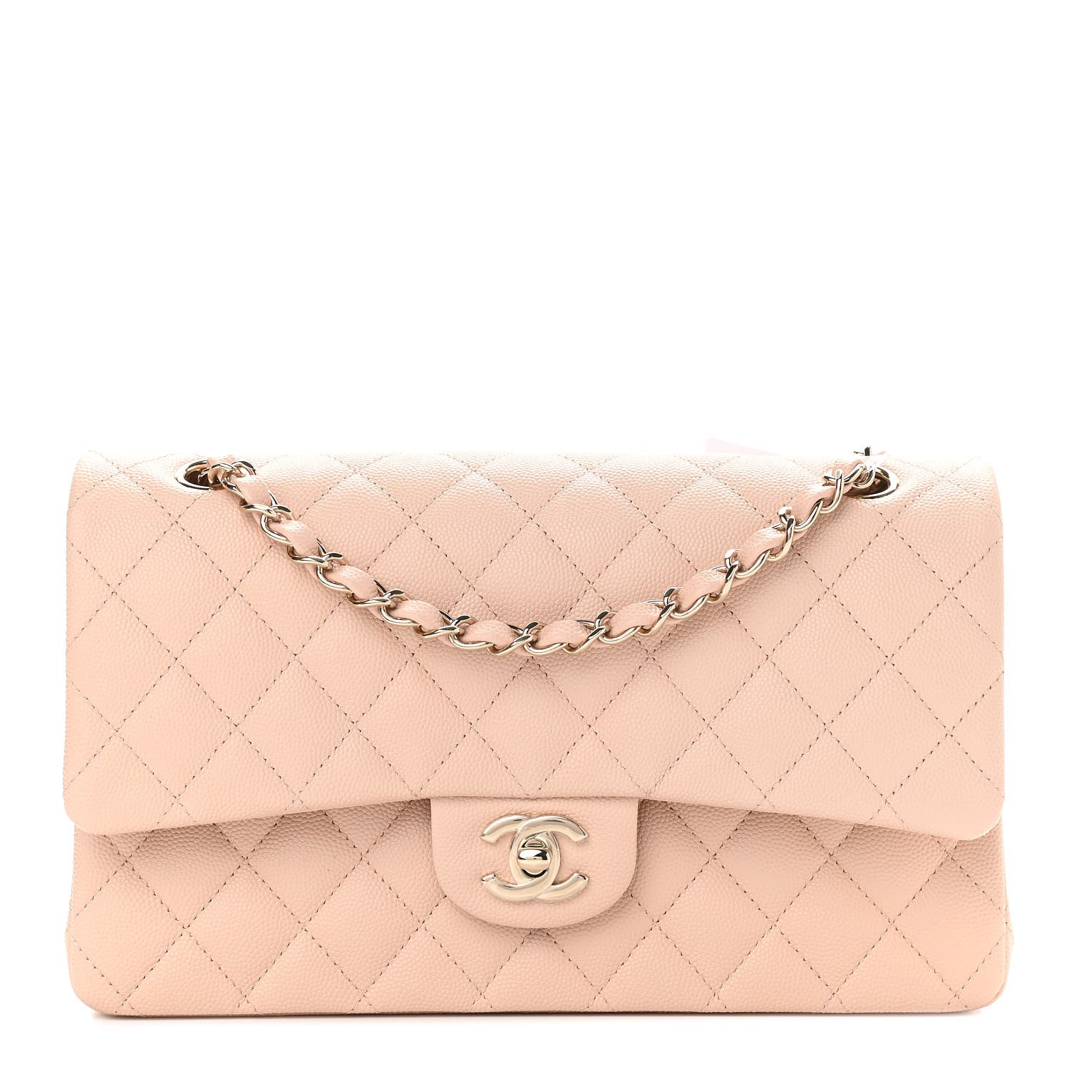 Chanel Caviar Quilted Medium Double Flap Light Beige 1 of 11