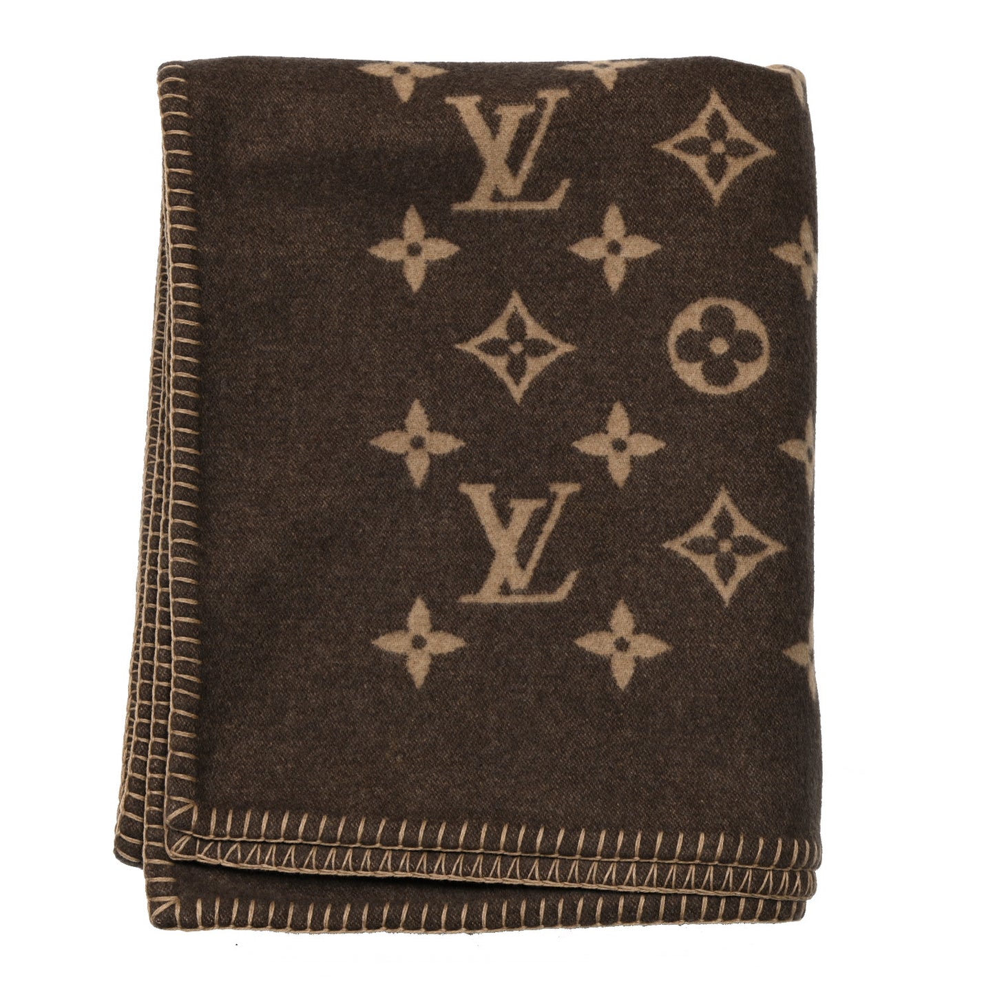 Wool Cashmere Neo Monogram Blanket Marron