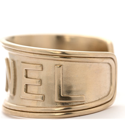 Chanel Metal Logo Cuff Bracelet Gold 5 of 6