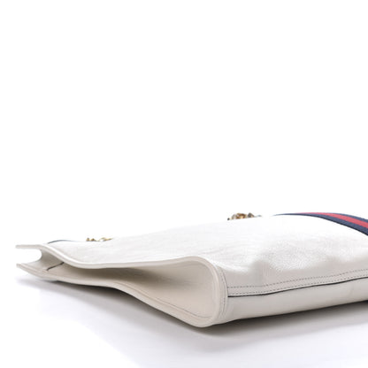 Gucci Suede Calfskin Large Rajah Chain Tote White 8 of 15