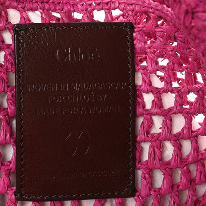 Chloe Raffia Summer Banana Tote Fuchsia Rose 6 of 9