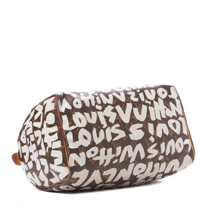Louis Vuitton Monogram Graffiti Speedy 30 Silver 3 of 8