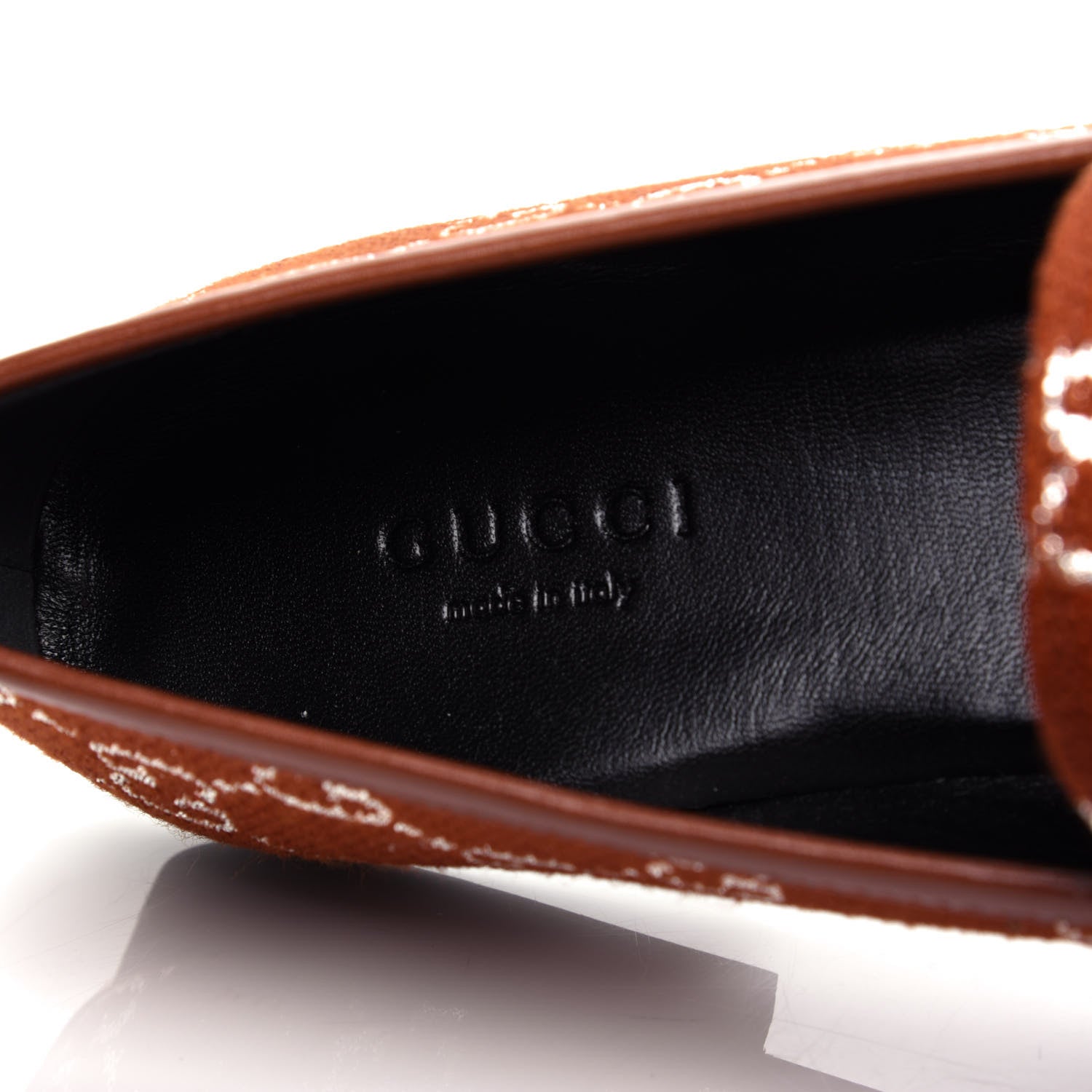 Gucci Canvas Lame GG Monogram Horsebit Womens Jordaan Loafers 36 Burnt Orange Silver 8 of 12