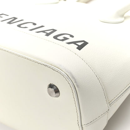 Balenciaga Signature Grained Calfskin Logo S Ville Top Handle Bag White Black 12 of 12