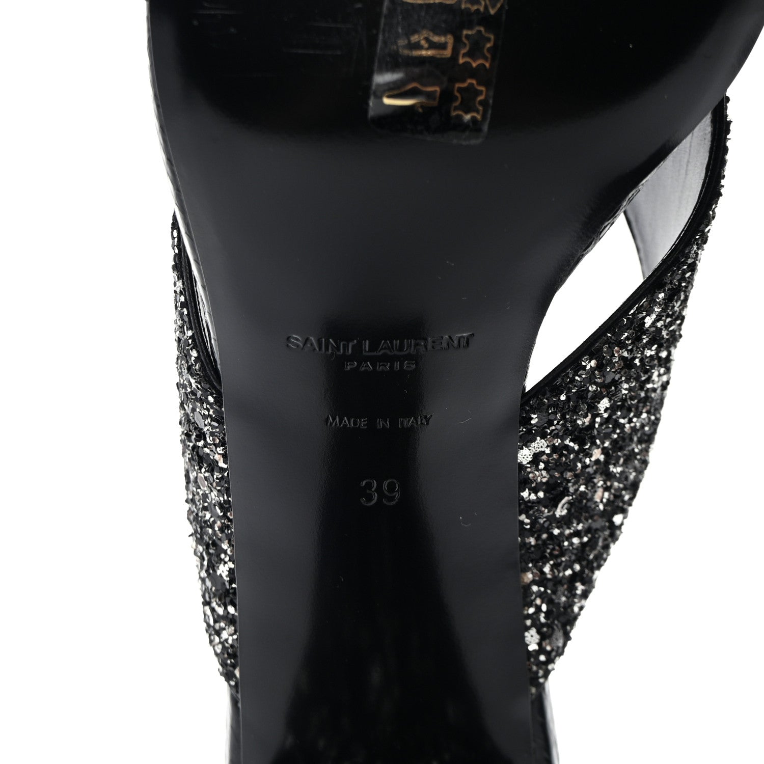Saint Laurent SAINT LAURENT Glitter LouLou 70 Mule Sandals 39 Black 6 of 9