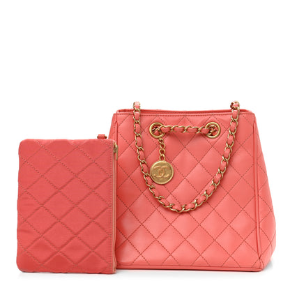 Chanel Calfskin Quilted Bucket Bag Pink 1 of 11