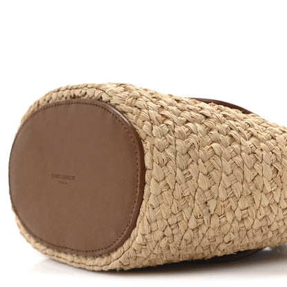 Saint Laurent Raffia Calfskin Mini Manon Natural Brick 9 of 9
