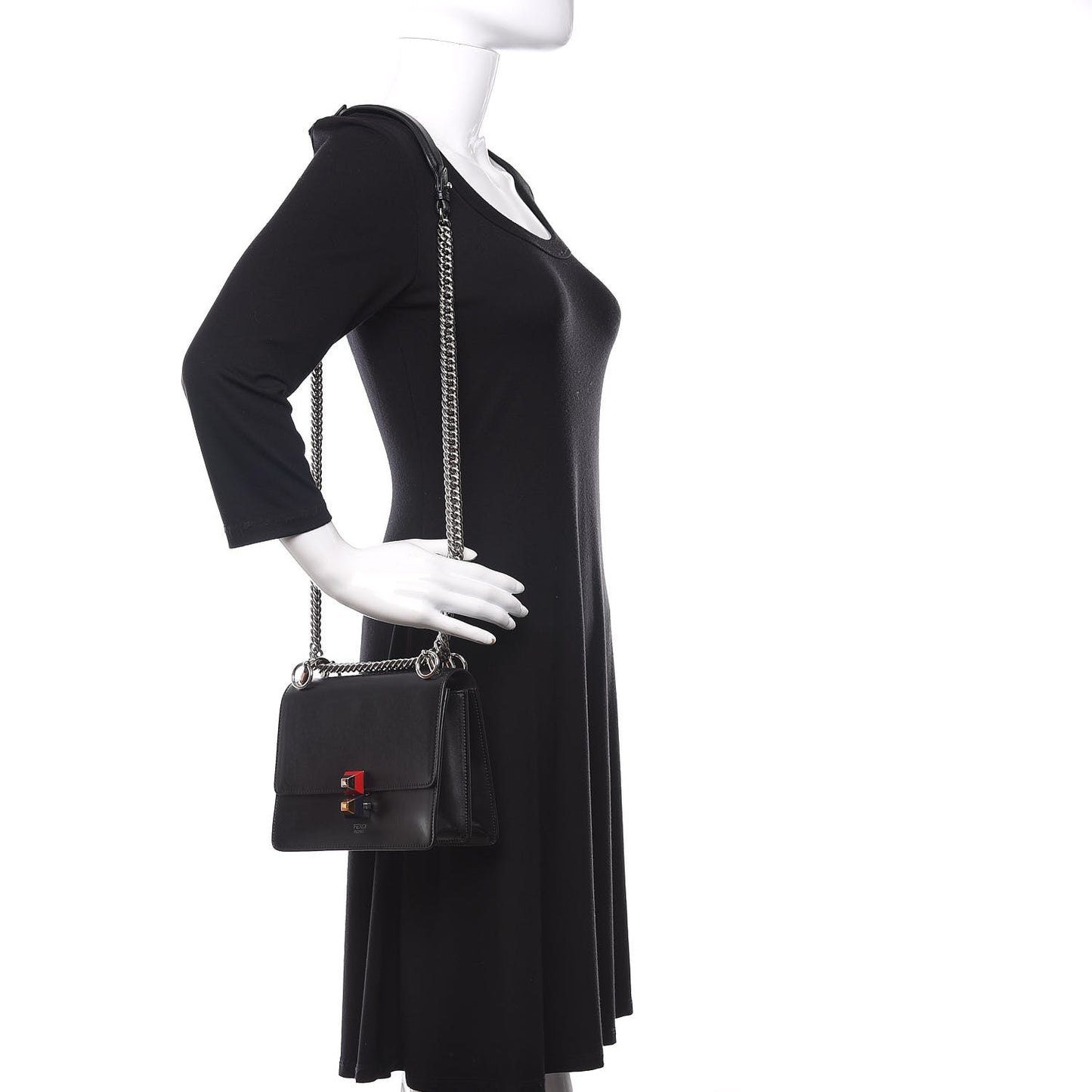 Vitello Liberty Studded Small Kan I Shoulder Bag Black Multicolor