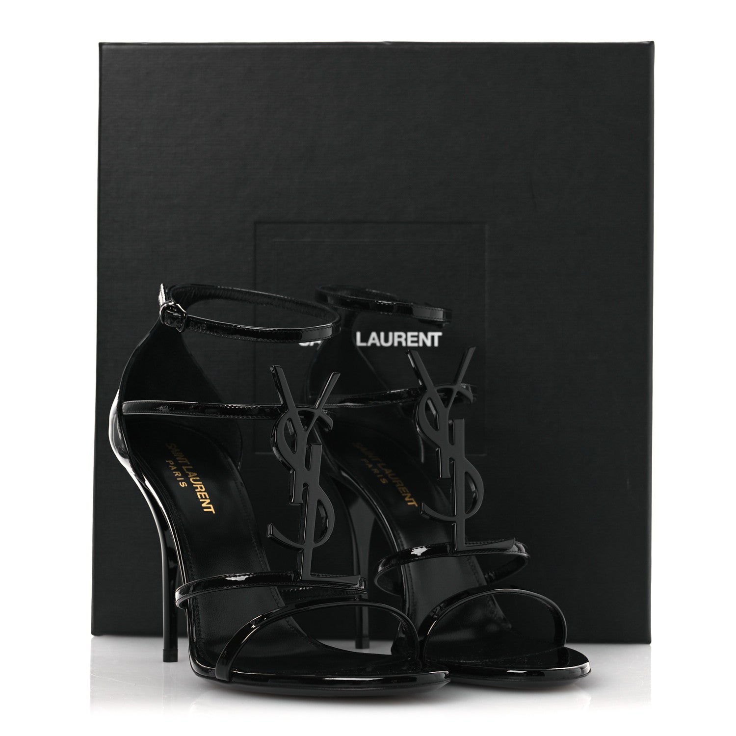 Saint Laurent Vernice Chiffon 100 Ankle Strap Sandals 39.5 Black 11 of 11