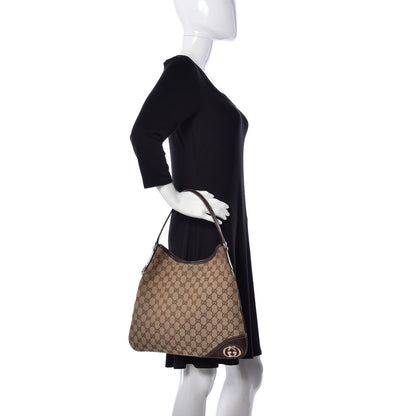 Gucci Monogram Medium New Britt Hobo Dark Brown 2 of 18