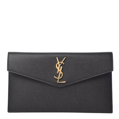Saint Laurent Grain De Poudre Uptown Pouch Black 1 of 8