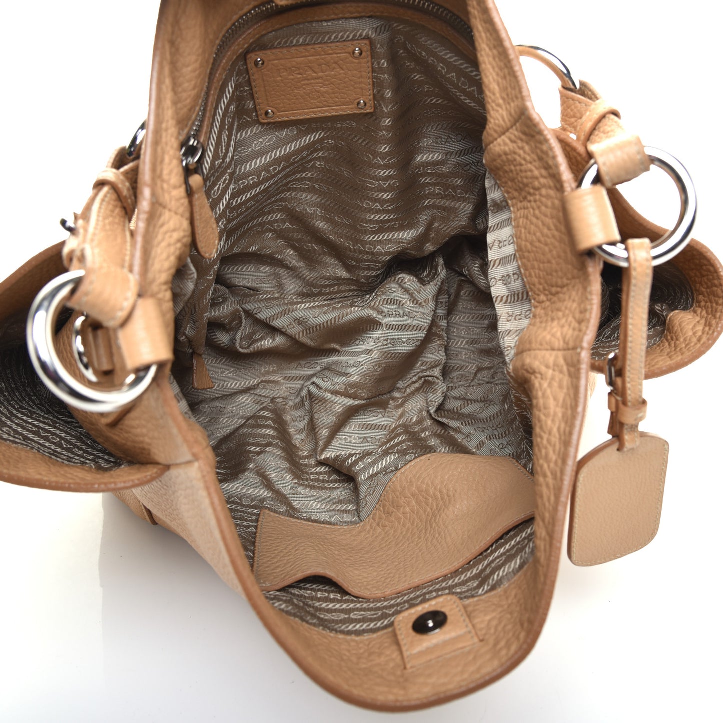 Vitello Daino Side Pocket Hobo Sabbia