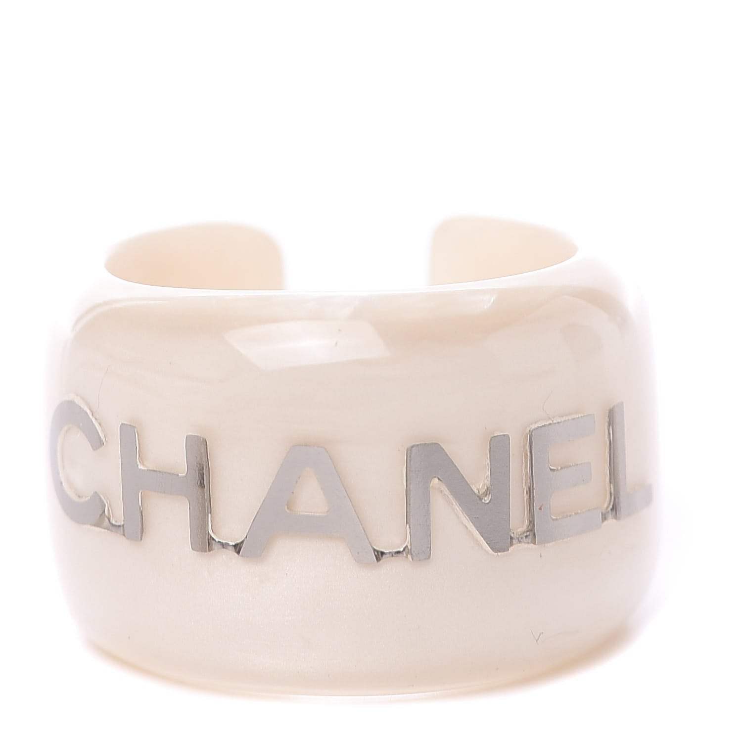 Chanel Resin Logo Ring 7 White 1 of 3