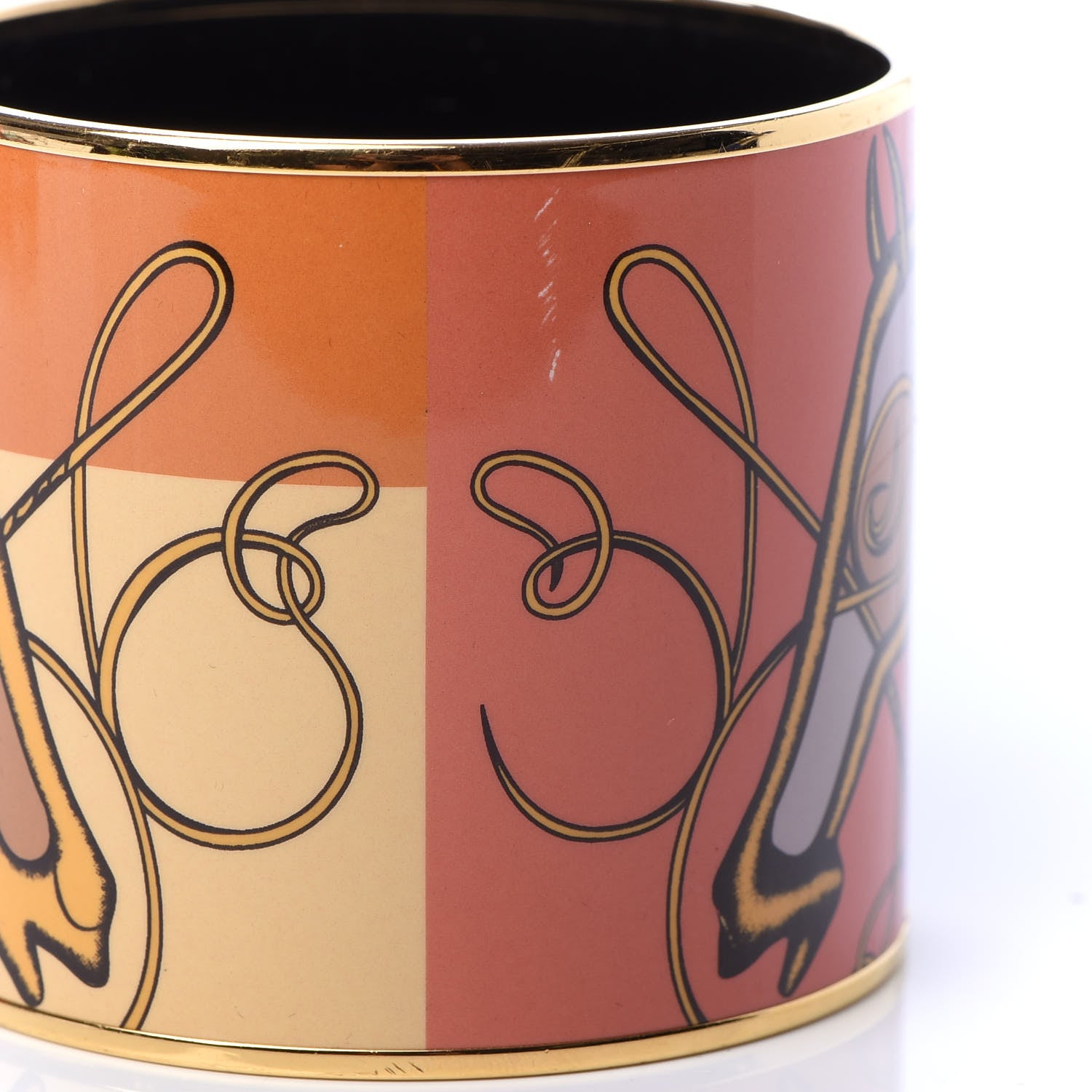 Hermes Enamel Printed Mega Wide Coup De Fouet Bracelet 65 7 of 10