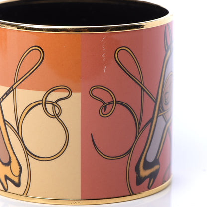 Hermes Enamel Printed Mega Wide Coup De Fouet Bracelet 65 7 of 10