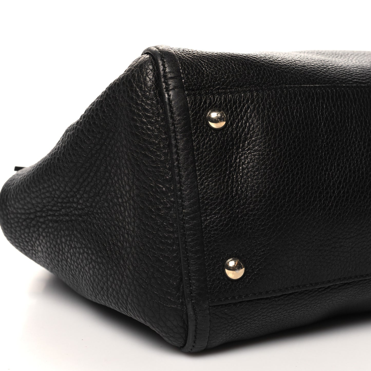 Pebbled Calfskin Medium Soho Shoulder Bag Black