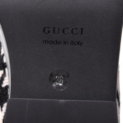 Gucci Optical Tweed Faux Shearling Houndstooth Victor Lace Up Ankle Boots 36 White Black 5 of 5