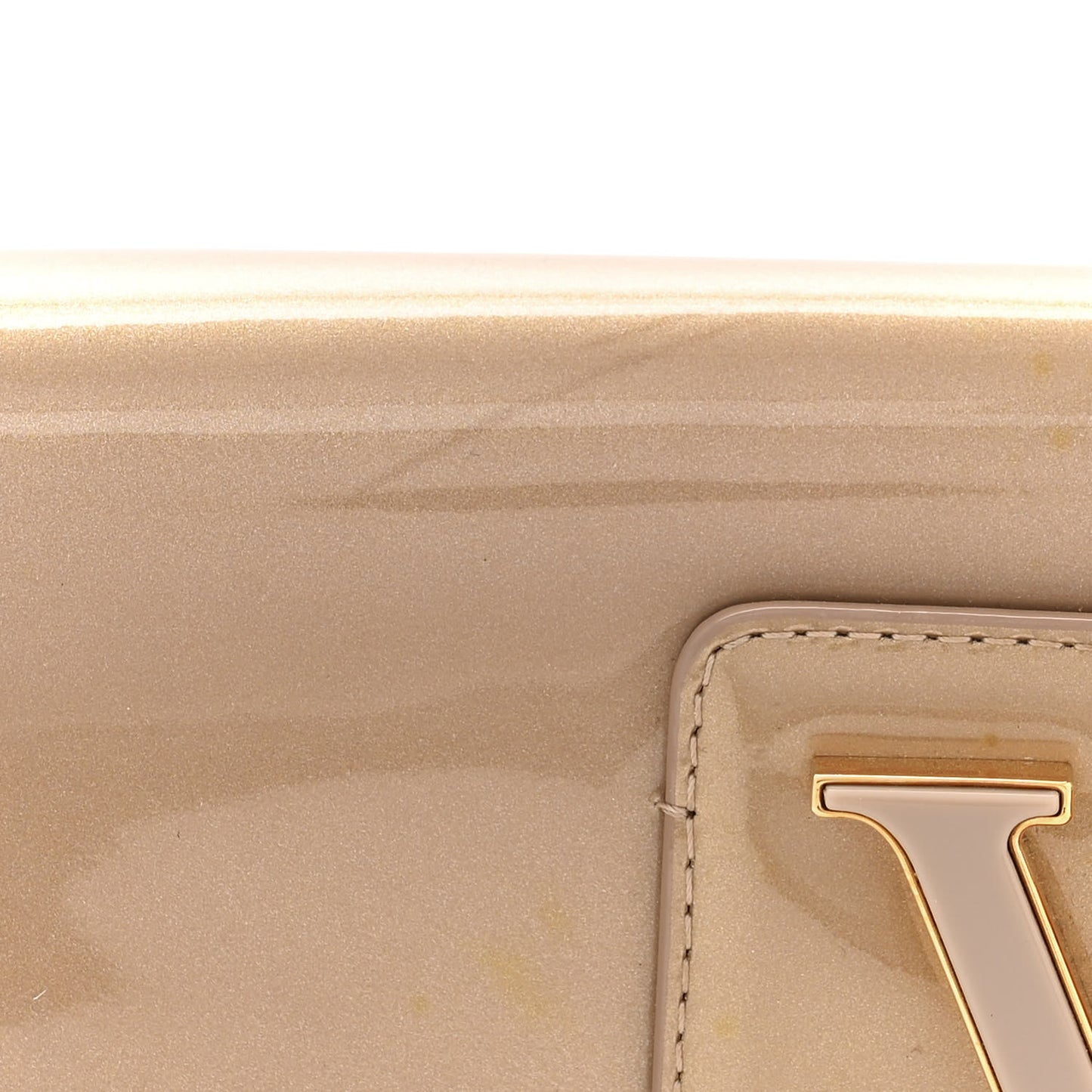 Patent Sobe Clutch Beige Poudre
