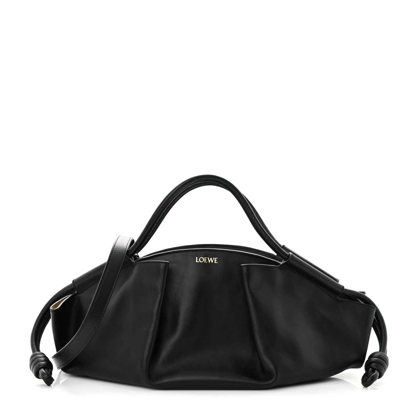 Shiny Nappa Calfskin Paseo Bag Black