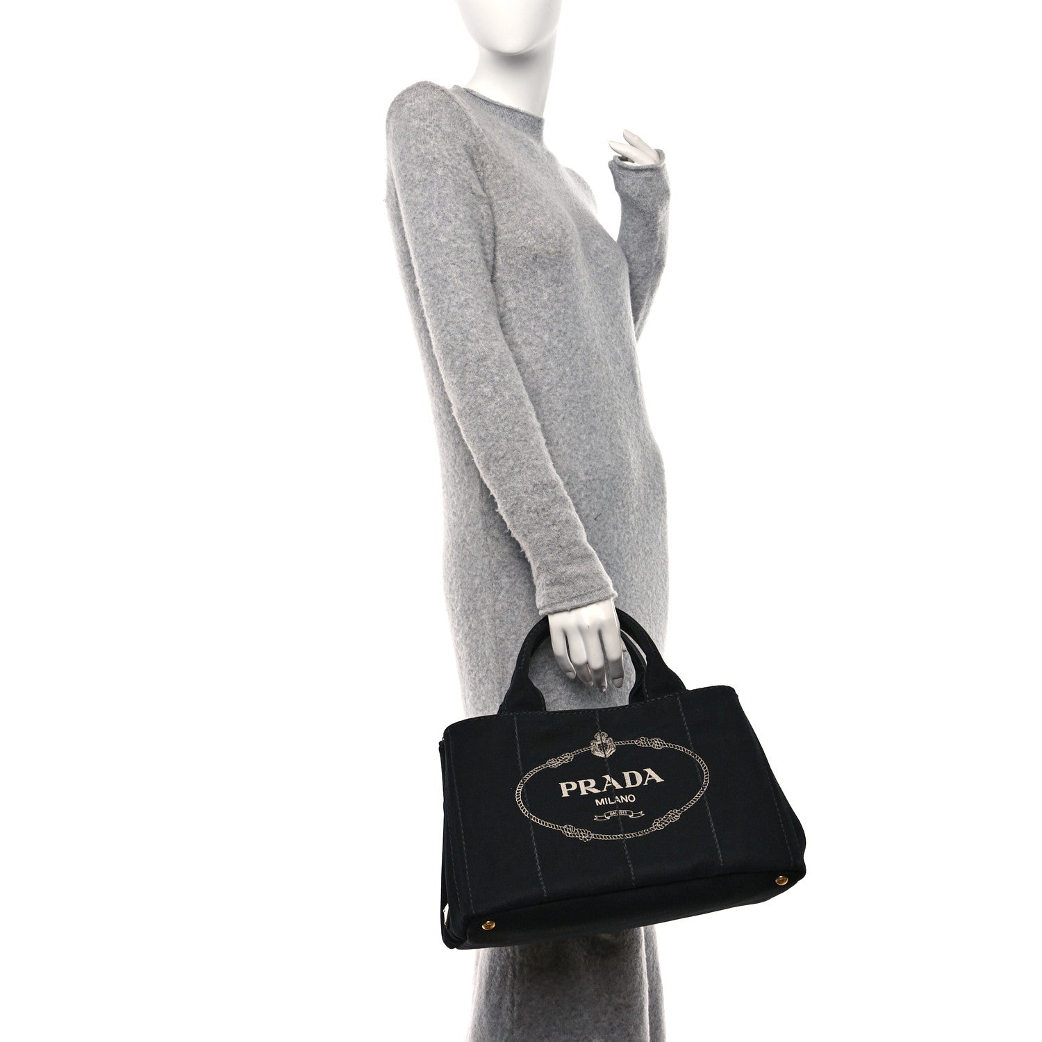 Prada Canapa Logo Tote Black 2 of 17