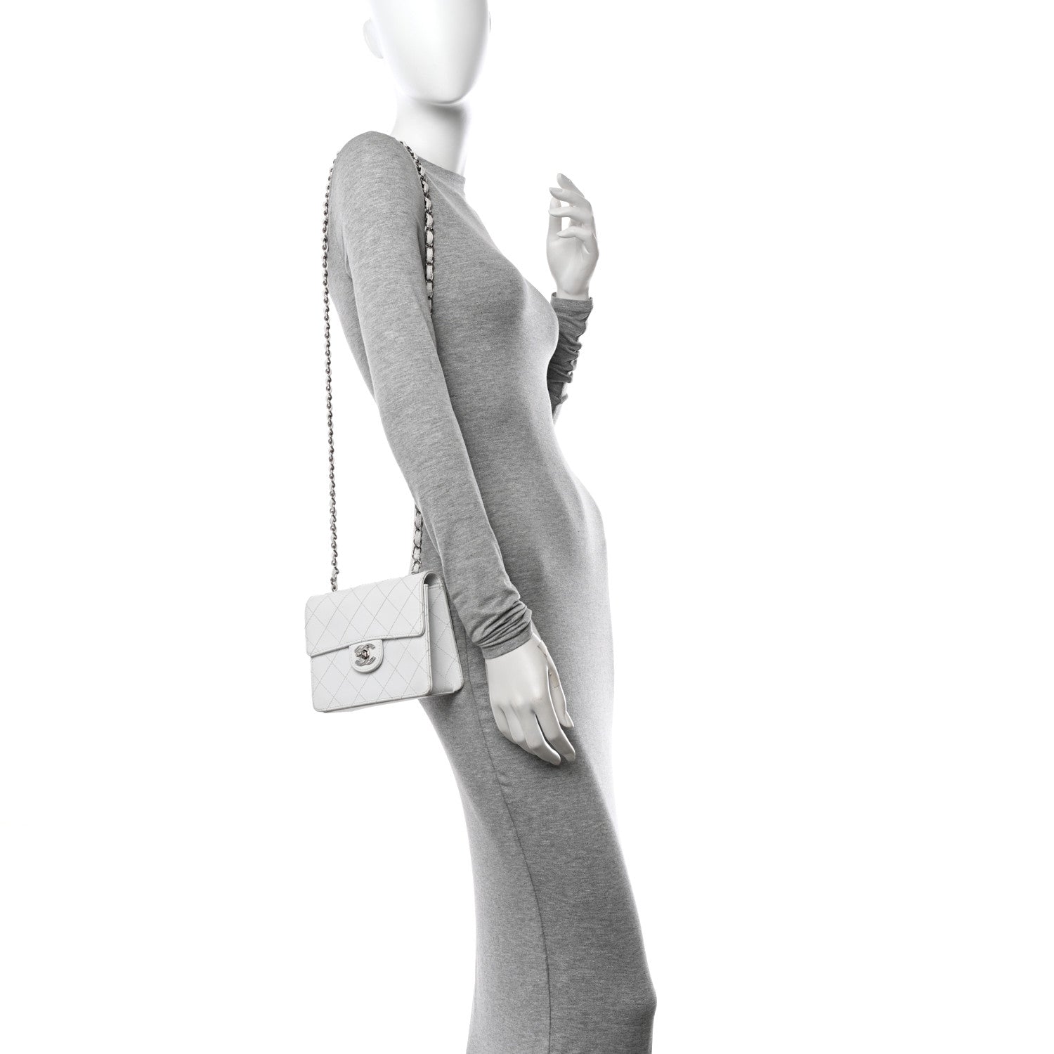 Chanel Caviar Quilted Mini Square Flap White 2 of 13