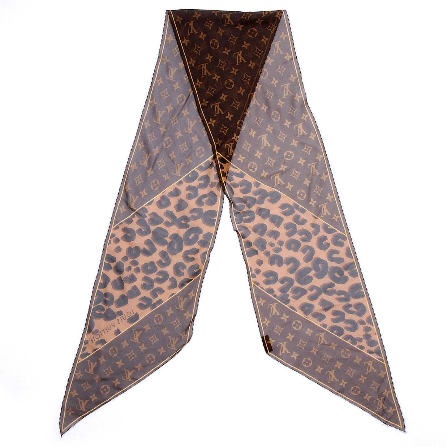 Monogram Leopard Silk Scarf