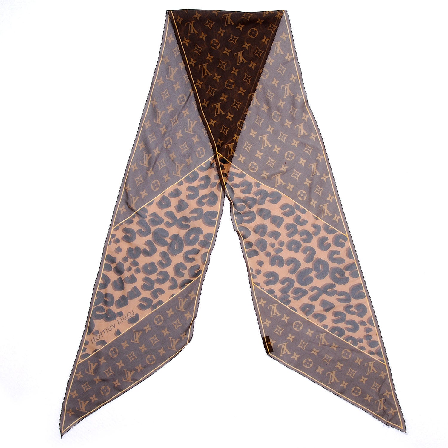 Louis Vuitton Monogram Leopard Silk Scarf 1 of 6