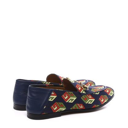 Gucci Satin Lambskin Mini GG Wallpaper Mens Brixton Horsebit Loafers 7.5 Royal Blue Blue Agata 4 of 11