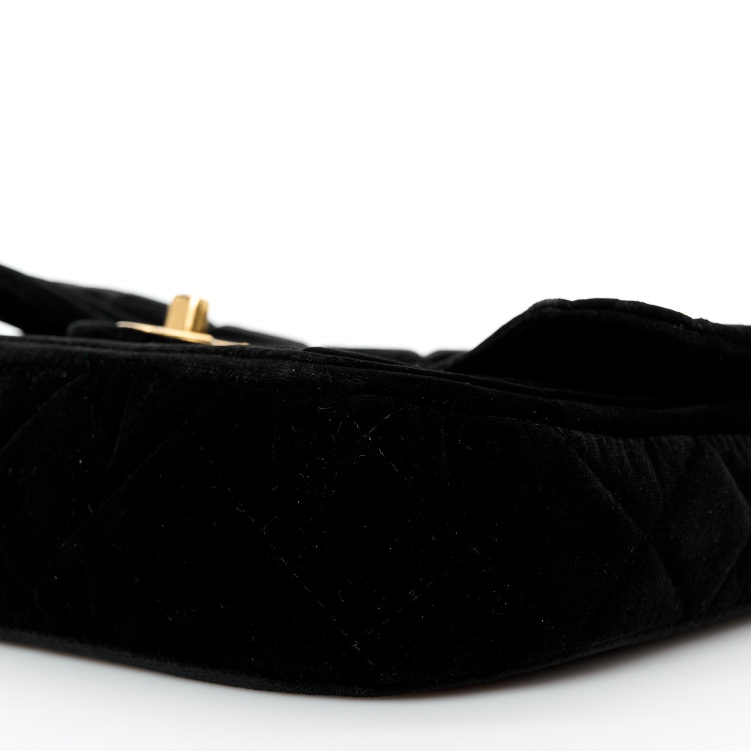 Chanel Velvet Quilted Double Frame Flap Black 11 of 11