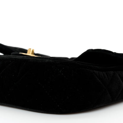 Chanel Velvet Quilted Double Frame Flap Black 11 of 11