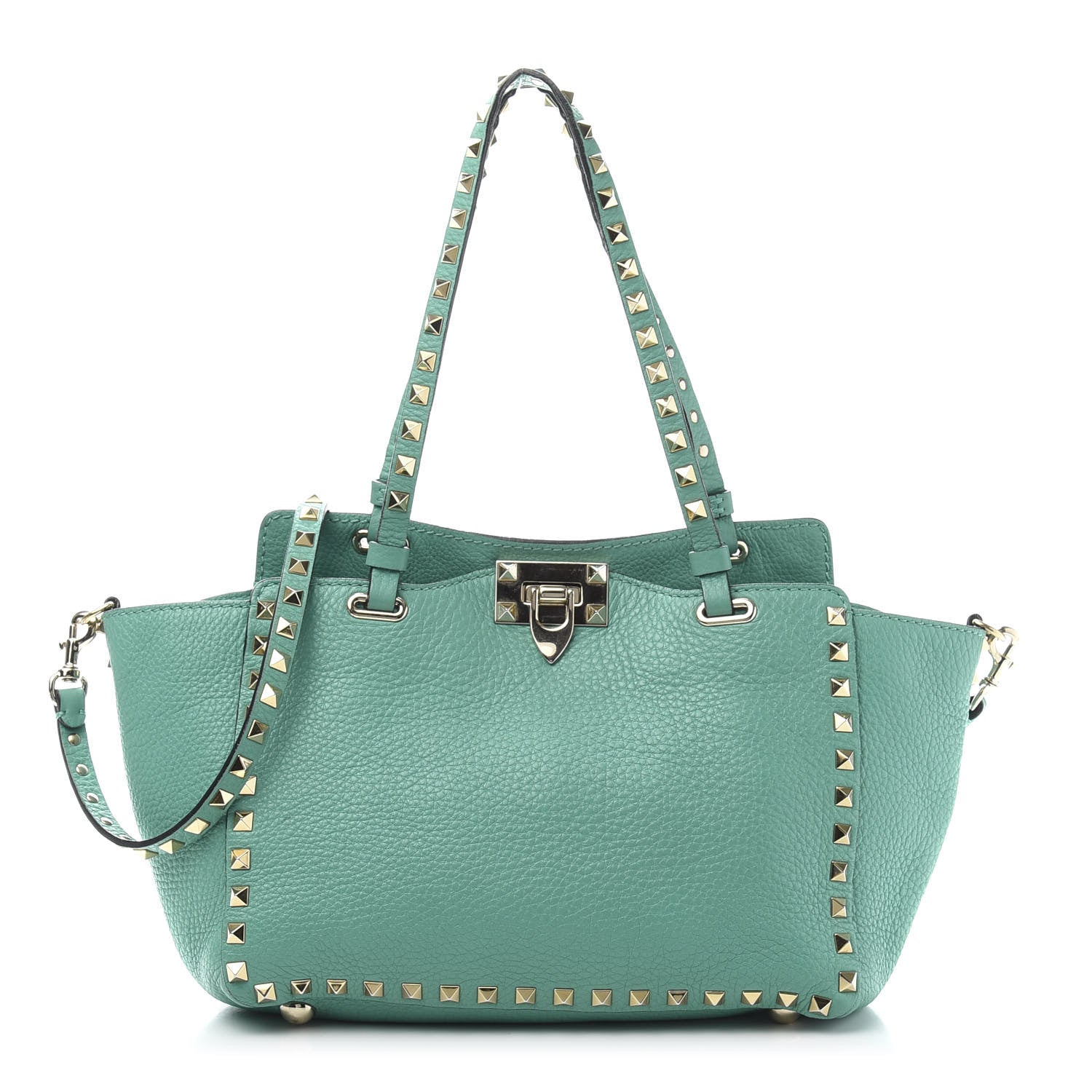 Valentino Garavani Grained Calfskin Small Rockstud Tote Colibri 2 of 12