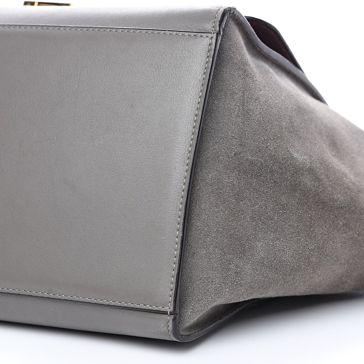 Crocodile Embossed Nubuck Medium Trapeze Grey