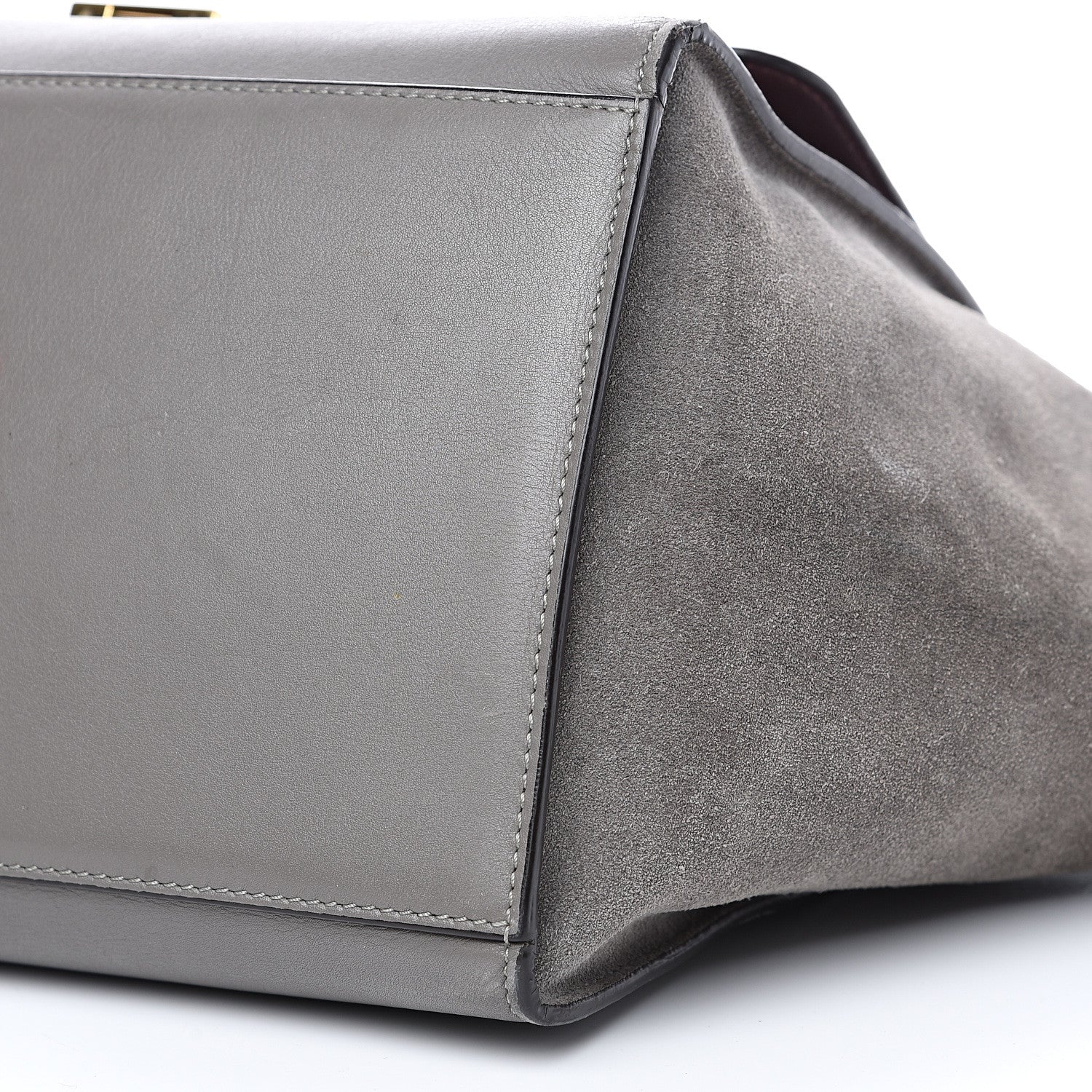 Celine Crocodile Embossed Nubuck Medium Trapeze Grey 14 of 23