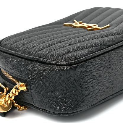 Saint Laurent Grain De Poudre Matelasse Monogram Mini Lou Camera Bag Black 9 of 11